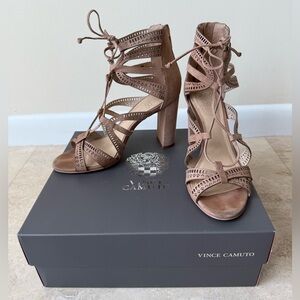 Vince Camuto Women's Brown Lace-Up Heels